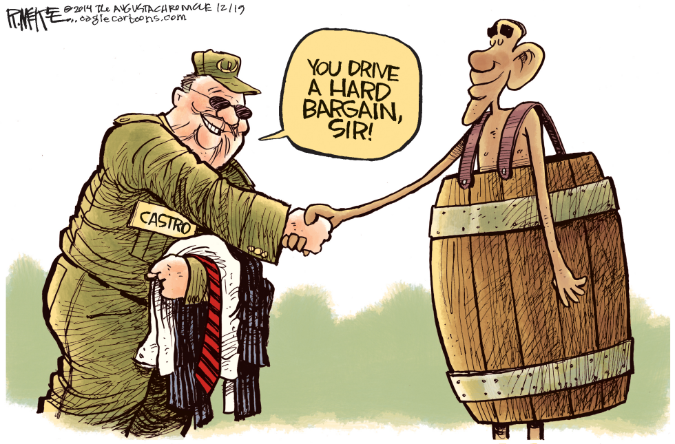  OBAMA AND CASTRO by Rick McKee