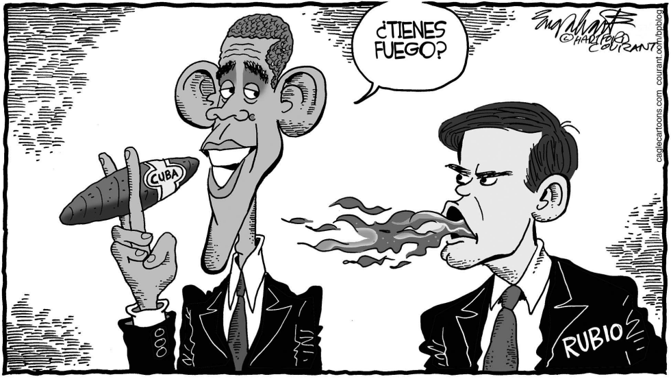  CUBA, OBAMA Y RUBIO by Bob Englehart