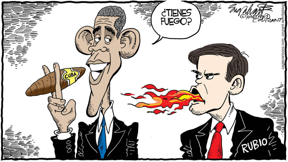  CUBA, OBAMA Y RUBIO  by Bob Englehart