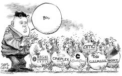 KIM JONG UN Y LAS GALLINAS DE SONY PICTURES by Daryl Cagle