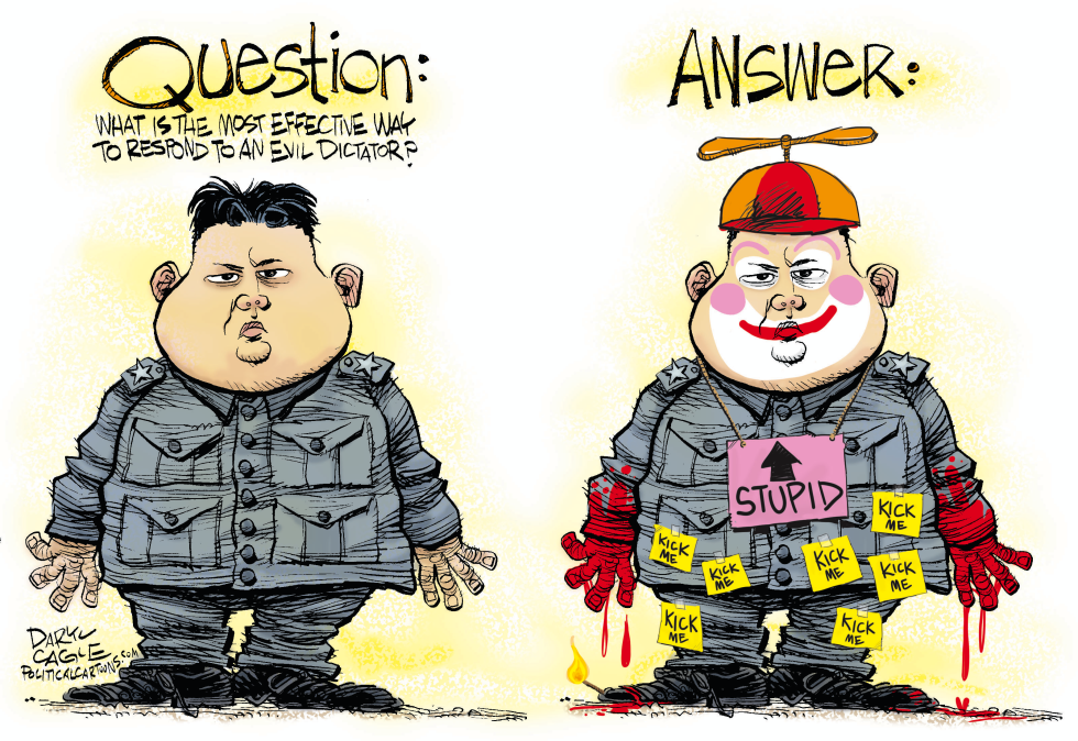  NORTH KOREA RESPONSE by Daryl Cagle