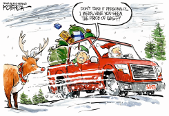 SANTA DRIVES by Jeff Koterba