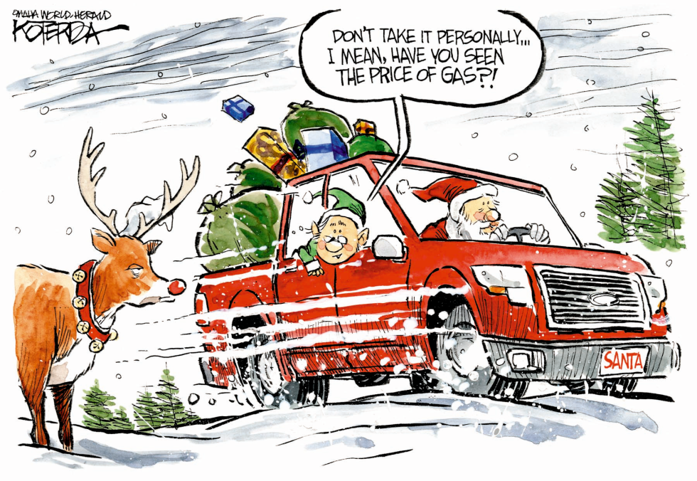  SANTA DRIVES by Jeff Koterba