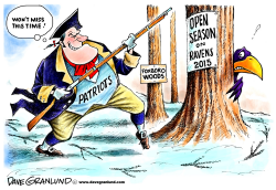 PATRIOTS VS RAVENS 2015 by Dave Granlund