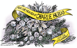 WITH OUR LOVE TO CHARLIE HEBDO by Daryl Cagle