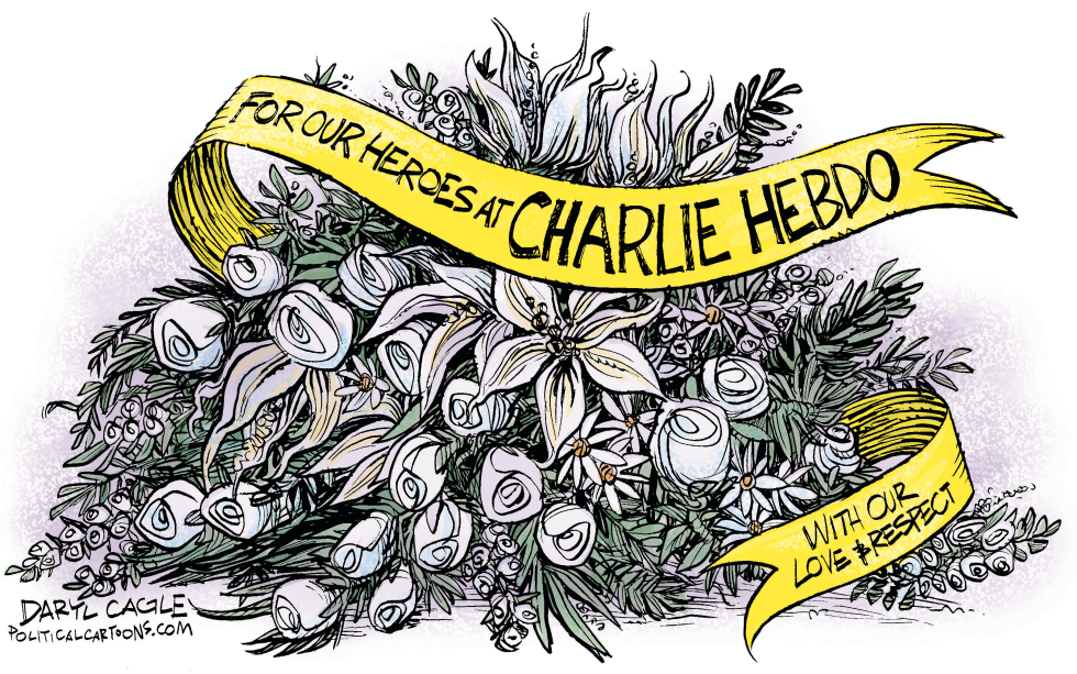  WITH OUR LOVE TO CHARLIE HEBDO by Daryl Cagle