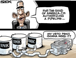 OBAMA PIPELINE by Steve Sack