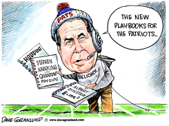 PATRIOTS PLAYBOOKS by Dave Granlund