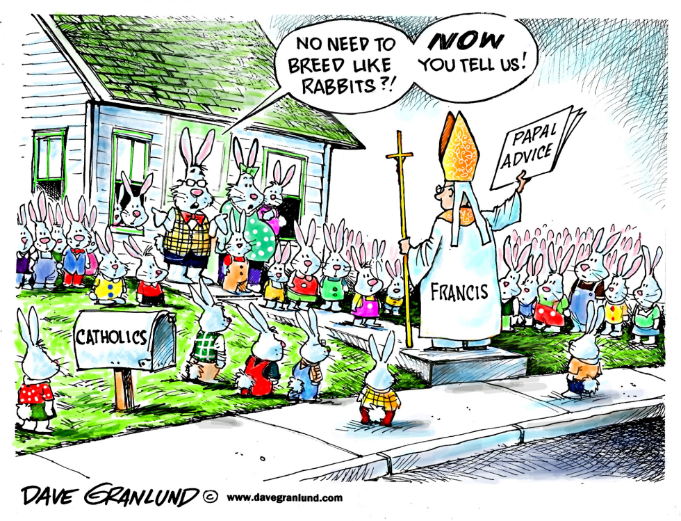  POPE AND FAMILY SIZE by Dave Granlund