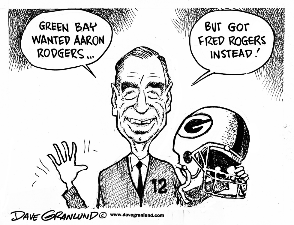  AARON RODGERS AND MR ROGERS by Dave Granlund