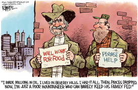 JED CLAMPETT OIL PRICES by Rick McKee