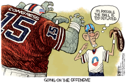 OBAMA DEFLATED BALL by Rick McKee