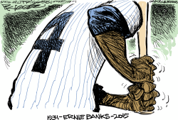 ERNIE BANKS- RIP by Milt Priggee