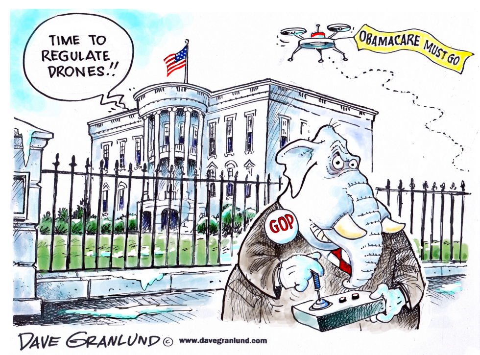  WHITE HOUSE AND DRONES by Dave Granlund