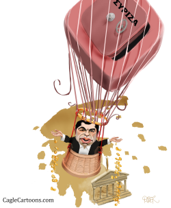 TSIPRAS GREECE IN A SAFE-BALLOON by Riber Hansson