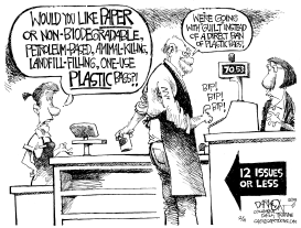 PLASTIC BAG BANS by John Darkow