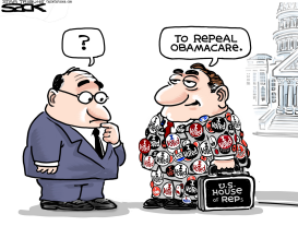 OBAMACARE REPEATED REPEALS by Steve Sack