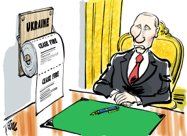 CEASE FIRE UKRAINE by Tom Janssen