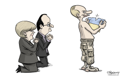 MERKEL, HOLLANDE, PUTIN by Martin Sutovec