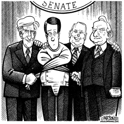 HISTORIC SENATE HANDSHAKE by RJ Matson