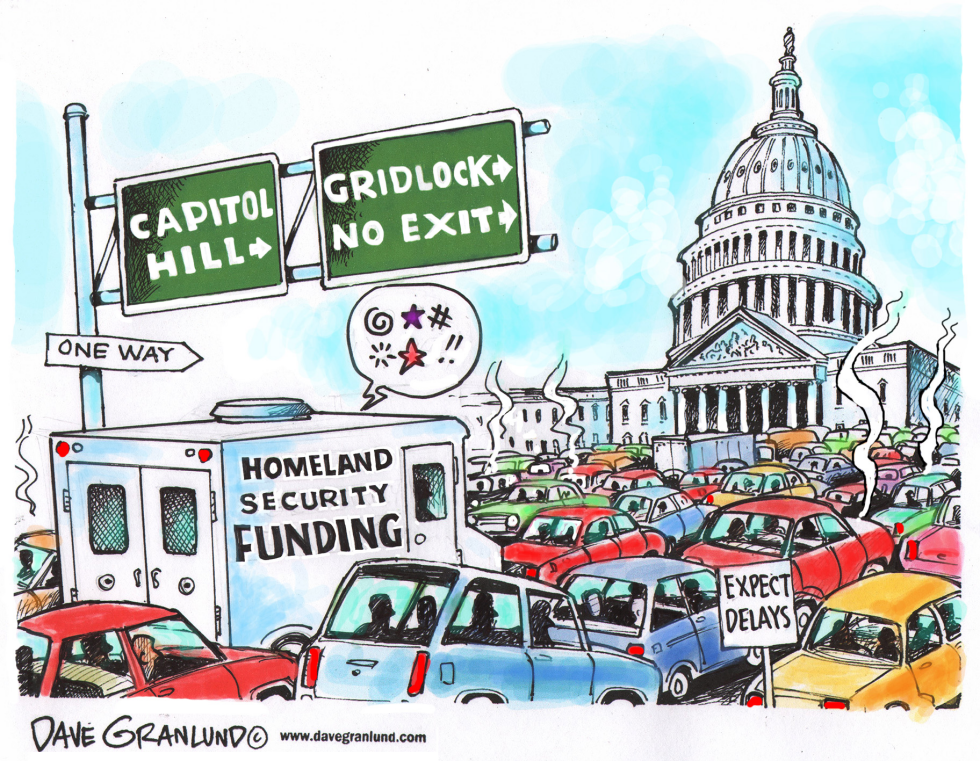  HOMELAND SECURITY FUNDING by Dave Granlund