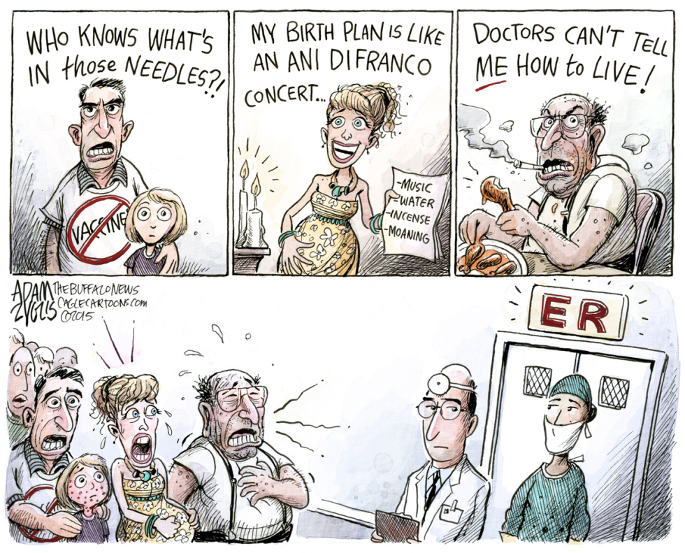  FLOODING THE ER by Adam Zyglis