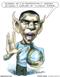 OBAMA SALUTES SPOCK  by Taylor Jones