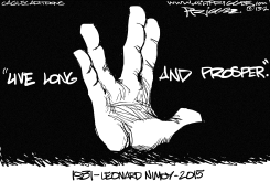 SPOCK -RIP by Milt Priggee