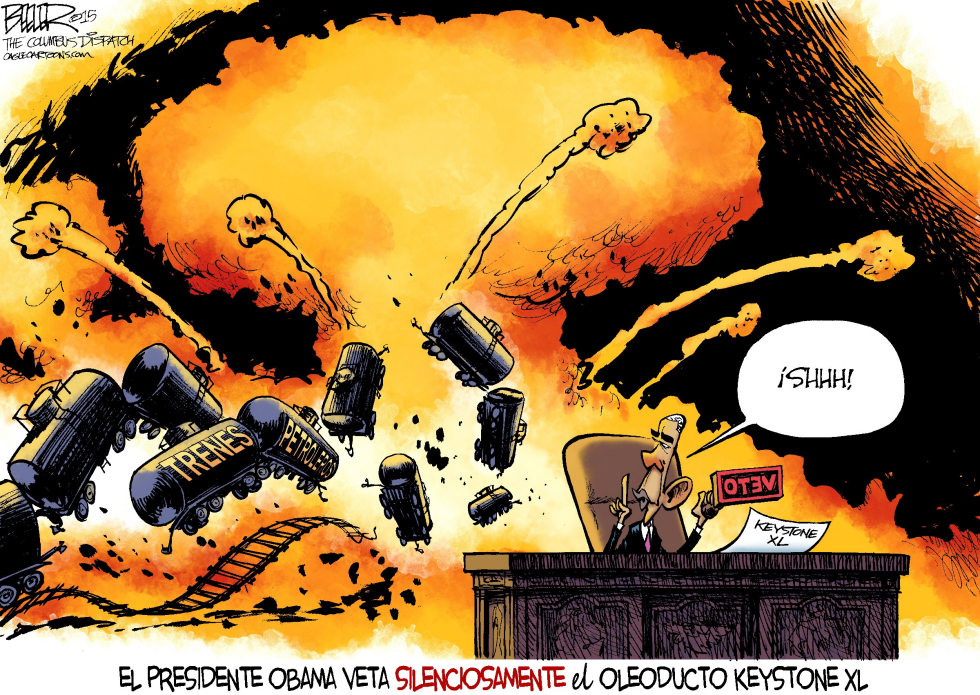  VETO A KEYSTONE  by Nate Beeler