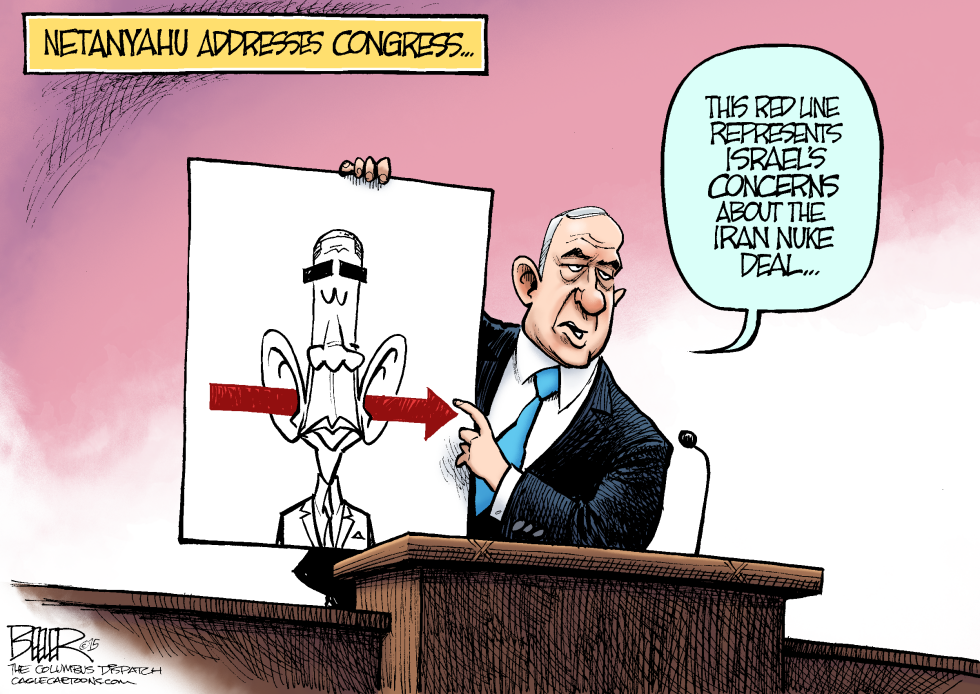  NETANYAHU RED LINE by Nate Beeler