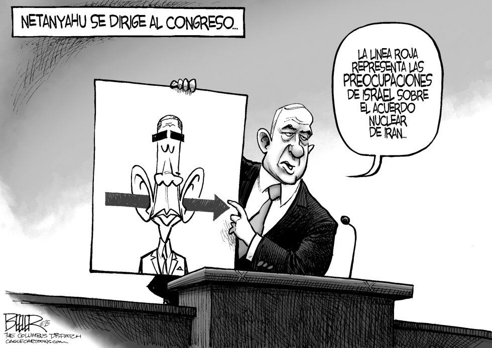  LA LINEA ROJA DE NETANYAHU by Nate Beeler