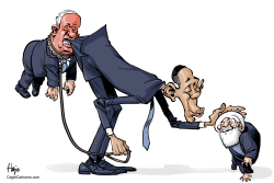 NETANYAHU AND OBAMA by Hajo de Reijger