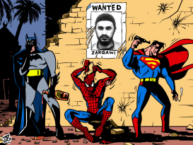 SUPERMAN BATMAN ZARQAWI  by Emad Hajjaj