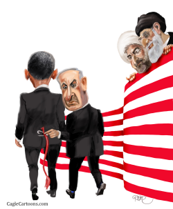 NETANYAHU AND OBAMA WITH TAIL by Riber Hansson