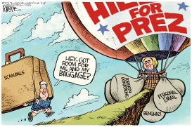 HILLARY BAGGAGE by Rick McKee