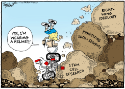 BUSH GOES DOWNHILL by Bob Englehart