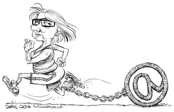 ESCANDALO DEL EMAIL DE HILLARY Y SU CARRERA by Daryl Cagle