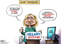 CLINTON TRIANGULATION by Nate Beeler