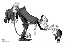 NETANYAHU Y OBAMA by Hajo de Reijger