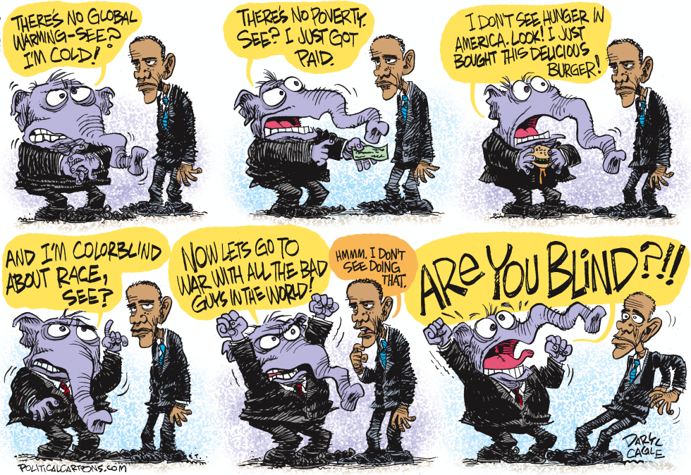  GOP RANTS AT OBAMA by Daryl Cagle