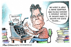 STEPHEN KING VS MAINE GUV by Dave Granlund