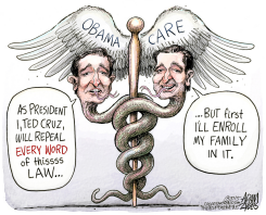 TED CRUZ ON OBAMACARE by Adam Zyglis