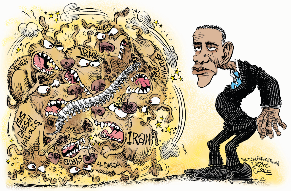  SPINELESS OBAMA AND THE MIDDLE EAST by Daryl Cagle