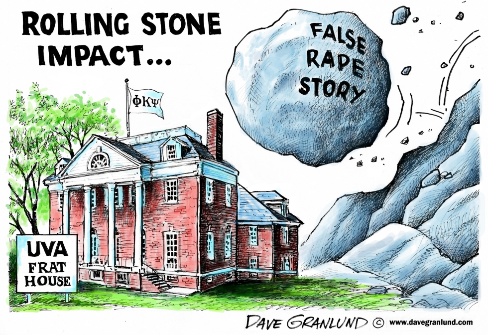  ROLLING STONE AND UVA FRAT HOUSE by Dave Granlund