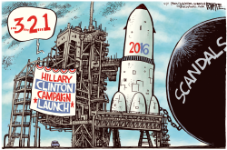 HILLARY LAUNCH by Rick McKee