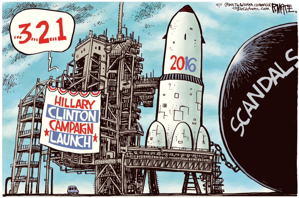  HILLARY LAUNCH by Rick McKee