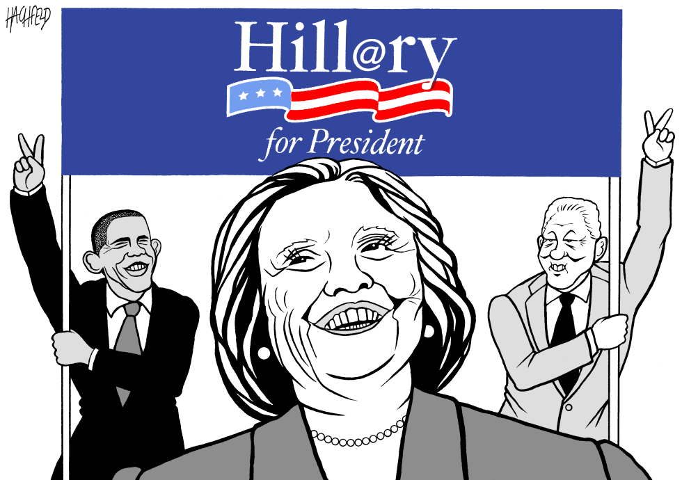  HILLARY RUNS FOR PRESIDENT by Rainer Hachfeld