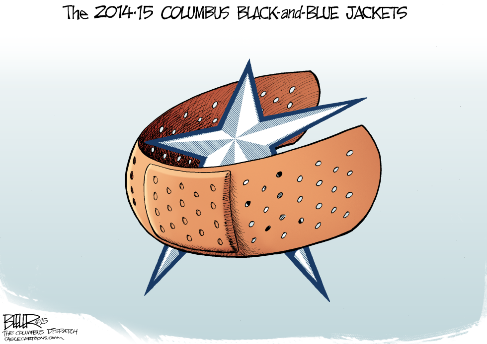  LOCAL OH - BLACK-AND-BLUE JACKETS by Nate Beeler