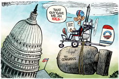 OBAMA GYROCOPTER by Rick McKee