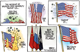 FLAG STEPPED ON by Rick McKee